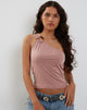 Imagen de Letitia O Ring One Shoulder Crop Top en Dusty Pink