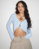Imagen de Lexi Pointelle Knit Cropped Cardigan en Baby Blue