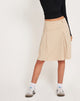 imagen de Lia Pleated Midi Skirt in Tailoring Tan Pinstripe