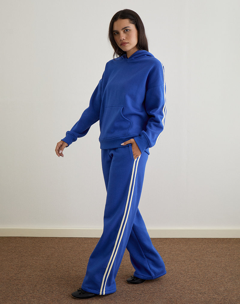 Pantalón de chándal Oze en azul cobalto con ribete sudoroso