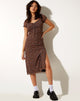 Imagen del vestido Lona Midi en Flower Garden Marrón