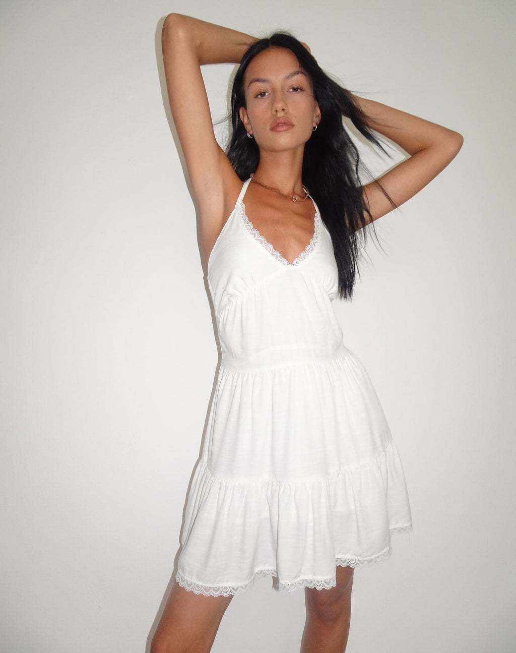 Minivestido de tirantes Londyn en blanco roto