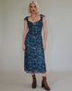 imagen de Lunama Mesh Midi Dress in Tonal Blue Paisley