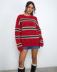 Imagen de Lunet Jersey de punto a rayas rojo y negro