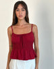 Imagen de Lyncia Tie Front Cami Top in Adrenaline Red