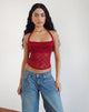 Imagen de Maggha Top cuello redondo de encaje Mari Rojo