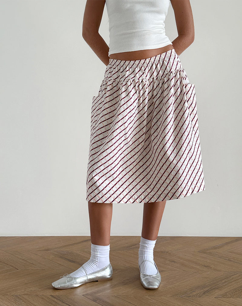 Manasi Falda Midi en Azulejos Geométricos