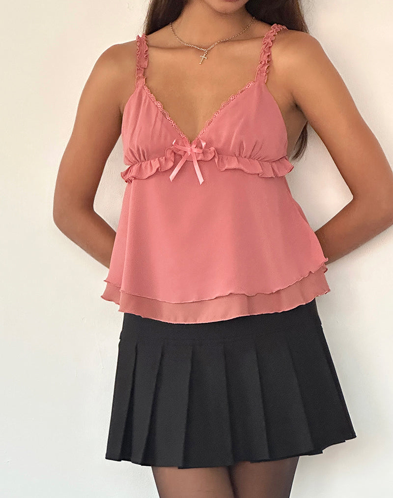 Cami Melinda con volante en gasa Blush