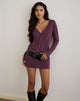 Imagen de Mihiro Minivestido en cupro morado oscuro