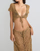 Imagen de Mirea Grown On Sleeve Shurg Top in Crochet Camel