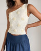 imagen de Moira One Shoulder Top in Textured Rose Ivory