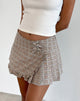 Imagen de Monana Wrap Mini Skirt in Check Taupe