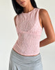 imagen de Monelo Textured Mesh Top in Sheer Pink