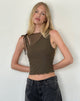 Imagen de Moni Tie Tank Top in Mesh Khaki