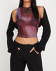 Imagen de Monlo Vest Top in Mesh Watercolour Wine