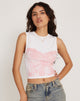 Imagen de Monlo Vest Top in White Pink Corset Print