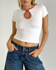 Imagen de Monsel Tie Front Top in White with Red Gingham Binding