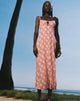 Imagen del vestido Jelika Midi Dress in Bohemian Batik Maroon Peach