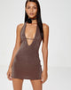 Imagen de Savilla Mini Vestido Cuello Haltern en Pimienta