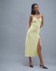 Imagen del vestido Jacy Ruffle Midi Dress in Mesh Lemon