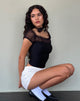 Imagen de Naaji Chiffon Frill Bardot Top en Negro