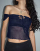 Imagen de Nabil Bardot Crop Top en Malla Azul Marino