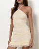 Imagen del minivestido Nairi de encaje y escote haltern Crema