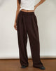 Imagen del pantalón Nala Wide Pleat en chocolate amargo