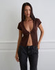 Imagen de Nalo Short Sleeve Cardi en marrón oscuro