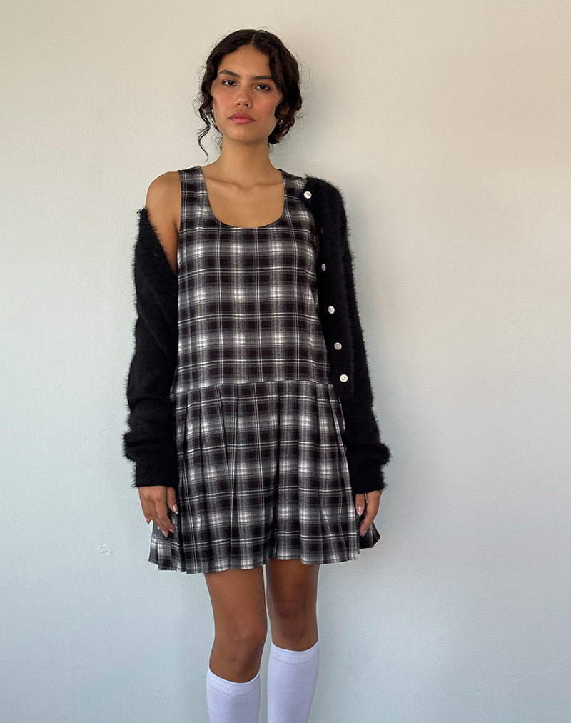 Minivestido Namaya de cuadros blancos y negros