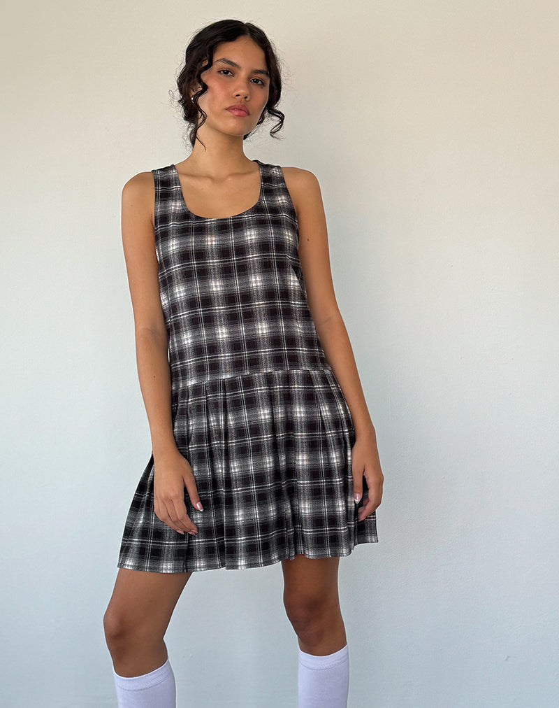 Minivestido Namaya de cuadros blancos y negros