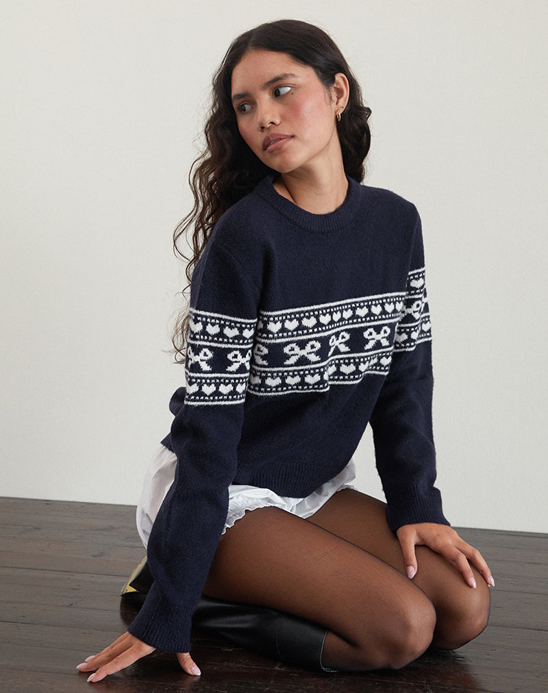 Jersey de punto Namirta en piqué con lazo Fairisle