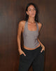 Imagen de Nasya Top Cuello Haltern en Topo Rayas Tailoring