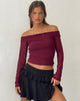 Imagen de Nauri Mesh Bardot Top en Granate