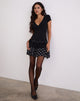 Imagen de Navya Wrap Mini Dress in Polka Blanco y negro