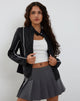 Imagen de Nila Zip Up Biker Jacket in Black Nylon