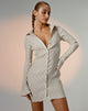 imagen de Nitara Button Up Mini Dress in Crinkle Beige