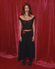 Imagen de Norah Tiered Maxi Skirt in Black Chiffon