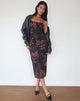 Imagen de Nori Midi Dress in Watercolour Rose Negro