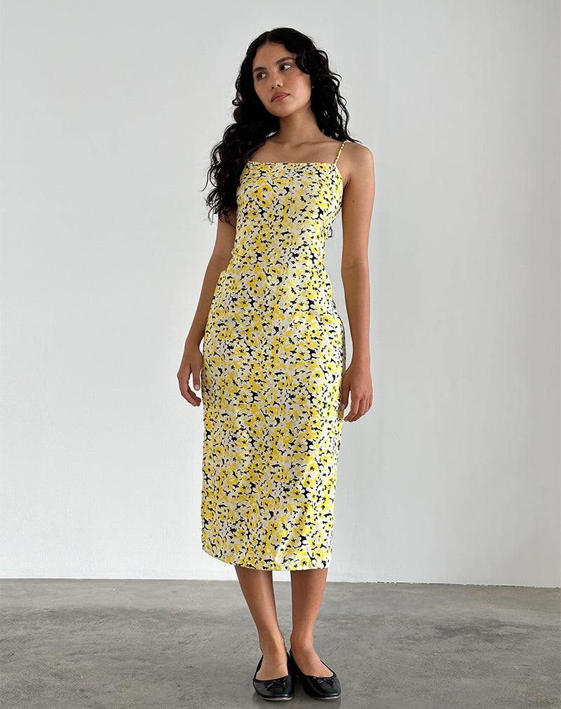 Vestido Nosita Midi en Amarillo Girasol Pop