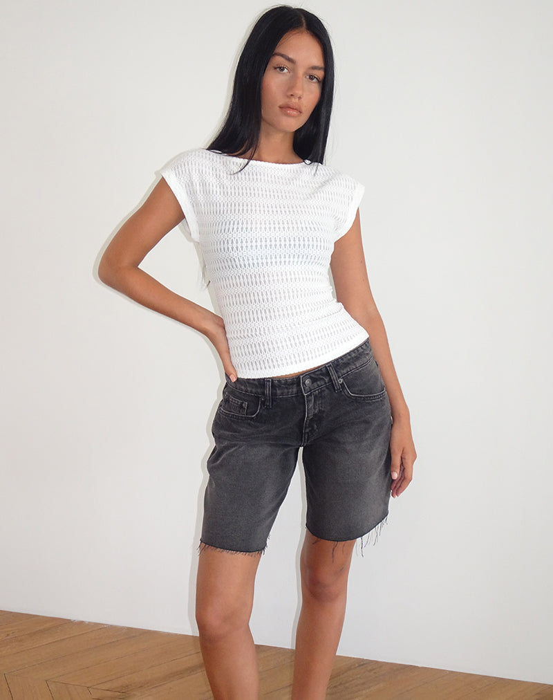 Nova Top en blanco texturizado