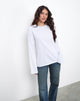 Imagen de OB Oversized Long Sleeve Tee Top in White