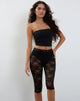 Imagen de Tuka Lace Cropped Capri Shorts en Negro