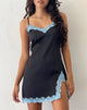 imagen de Oming Slip Mini Dress en Negro con Encaje Azul