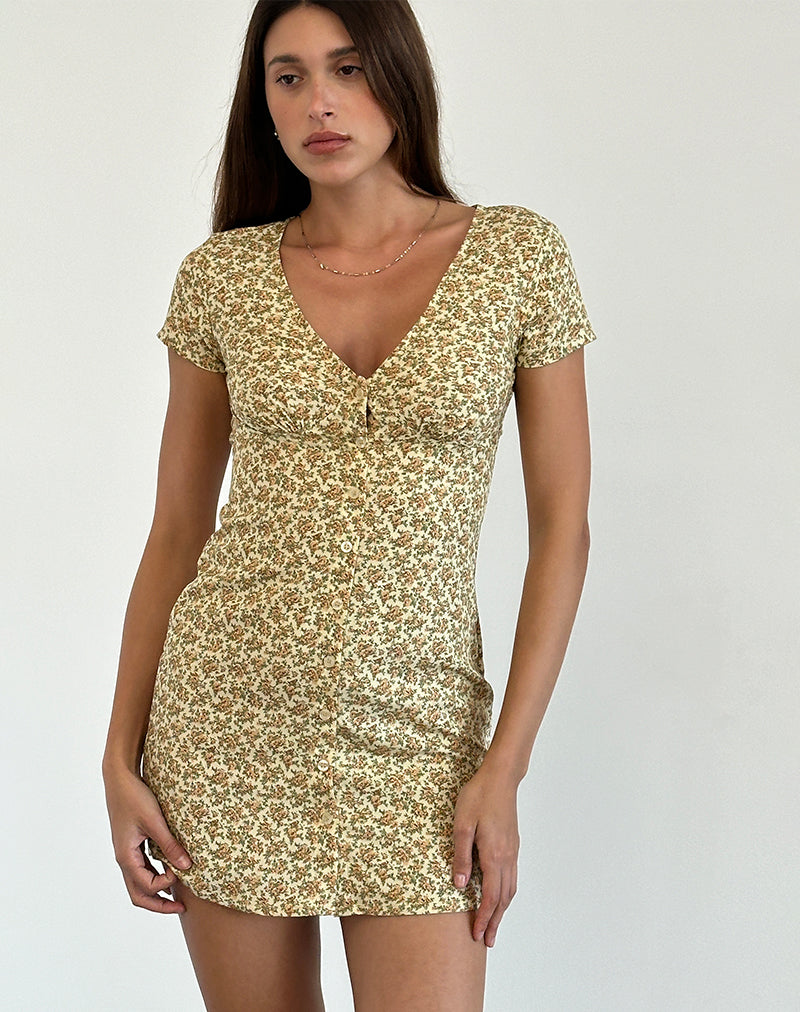 Vestido Omoni en Washed Ditsy Yellow