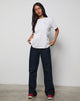 Imagen de Oversize Basic Tee in White with Doing My Best Graphic