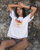 Imagen de Oversized Basic Tee in White Hibiscus