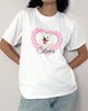 Imagen de Oversize Basic Tee in White with Aries Motel Pet Print