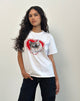 Imagen de Oversized Basic Tee in White with Pisces Motel Pet