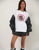 Imagen de Oversized Basic Tee in White with Aquarius Dog Graphic